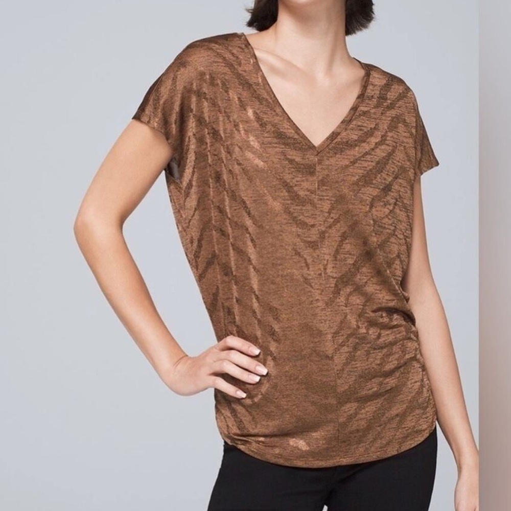 NWT WHBM Jetsetter Tee - Rust Tiger Print